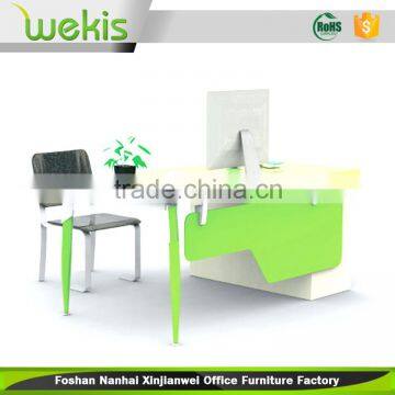 OEM assembled workstation partition latest office staff table decoration with steel legs