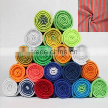 95% Cotton 5% Double-sided Spandex Stripe Jersey Knit Fabric photo-2