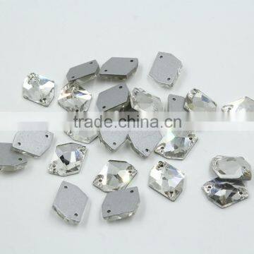 Factory Price Polygon Shape Crystal Sew on Glass Stone for Sewing Dress photo-2
