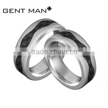 carbon fiber couple rings titanium/cobalt chrome/316L s.steel ring