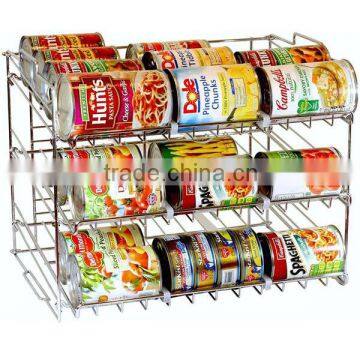 New Design Chrome Wire Stackable Can Organizer Rack