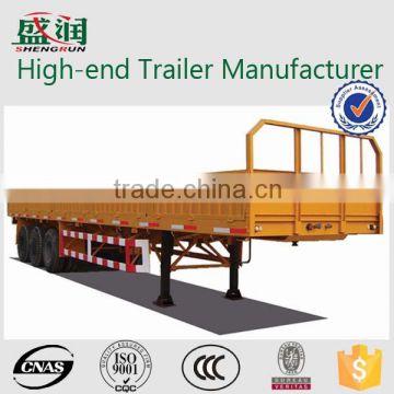 Tri-axle 40feet Flat bed semi trailer with side wall for sale