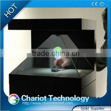 Hot!2016 Christmas laser 3D hologram projector showcase, display box, pyramid.
