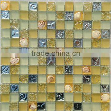 Resin Shell mix Glass Mosaic Background Wall Tile