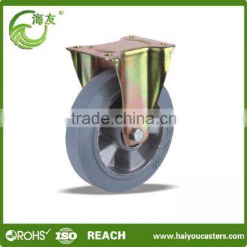 Solid industrial iron sheet black rubber swivel caster