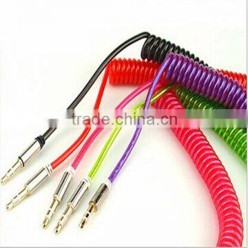 wholesale colourful mini 3.5mm aux car audio cable for iphone and for car audio cable