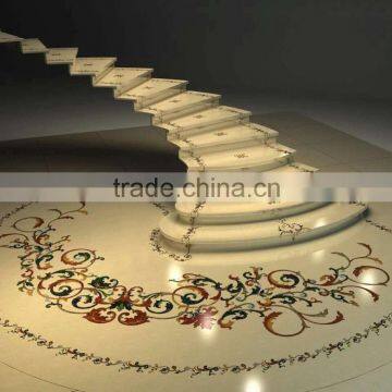 High class custom house waterjet marble stair medallion border