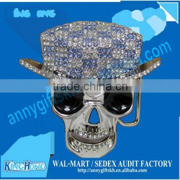 Novelty crystal skull belt buckle