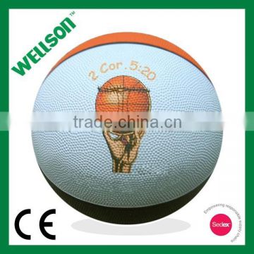 White rubber basketball