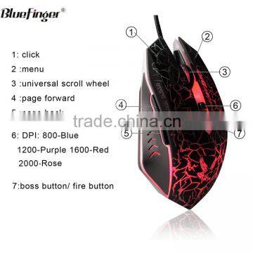 Cool Crack Parttern Color Backlit PC Keyboard and 6 Button Mouse photo-4