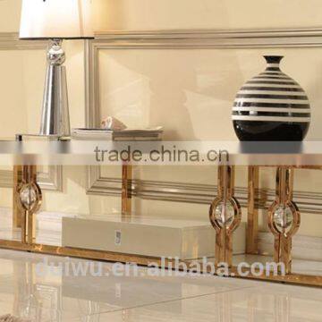 Living room furniture gold metal long led tv table