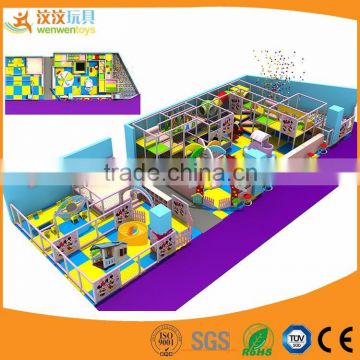 Indoor school playground equipment with pVC rubber mat