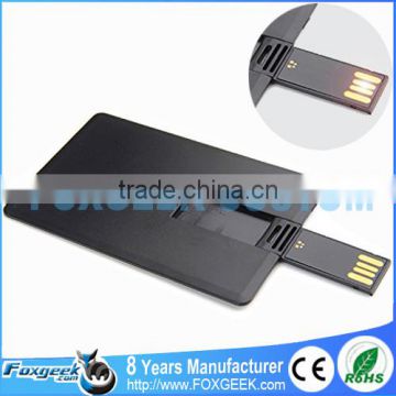 Custom Promotional Business Card USB Flash Drive Gift, Full Body Painting Black Blank Credit Card Memory Stick Bulk Wholesale