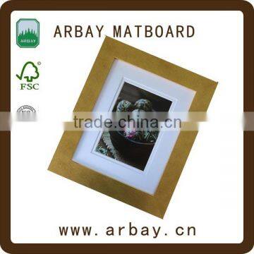 MDF Pine wood golden 8x10 inches wooden wood picture sexy photo frame with white double paperboard