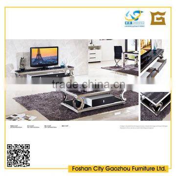 Luxury marble top home living room furniture units in metal design