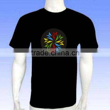 100% cotton tshirt el led technology