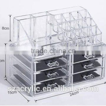 molded acrylic makeup organizer