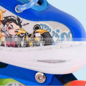 Buy Inline Skates Adjustable Four Wheel Machine Moving Roller Skate for Kids With Light photo-5