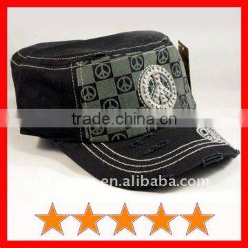 Beautiful army cap with rhinestone