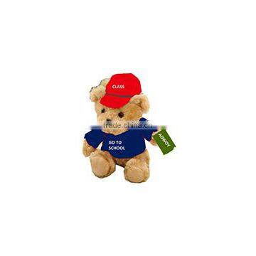 embroidery imprinted promotional logo blue t-shirt Teddy Bear dress scarf beanbag bandana t-shirt bib tie ribbon animal toys