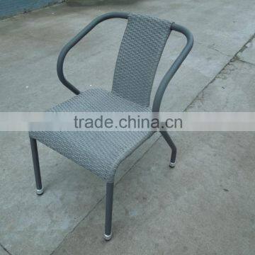 Strong aluminium outdoor dining chair grey rattan