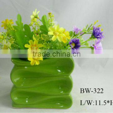 Mini Green Ceramic Flower Pot