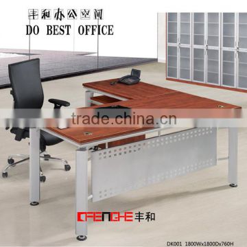 Wooden office furniture table aluminum alloy leg frame office design executive desk