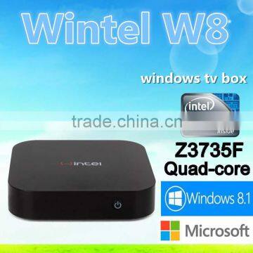 winodw 8.1 smart tv box- Intel Bay Trail-T , 32GB+2GB,wintel box Z3735F, W8 MINI PC and Bluetooth 4.0 wifi 8723