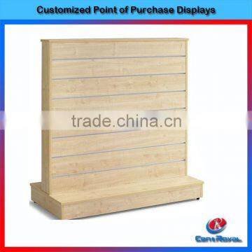 double sides floor standing wood slatwall display