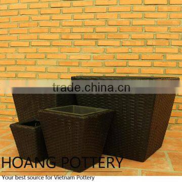 Garden Weave Durable Wicker Planters