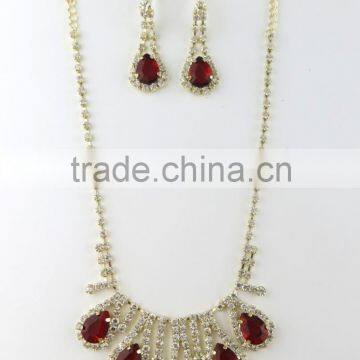 2015 high quality ruby gems necklace set