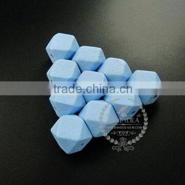 20*20*20mm Painted Color Blue Wood Beads Polyhedron Beads DIY Findings Supplies 3000046