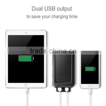 2016 New IP68 Waterproof 10000mah Mobile Solar Charger Power Bank With Led Light photo-6