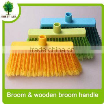 Soft plastic broom with strong plastic bristile broom