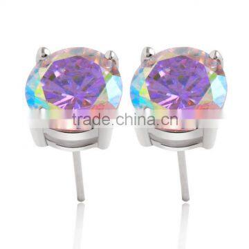 Silver plating lovely korean style 2016 fashion new multi-crystal stud earrings X72