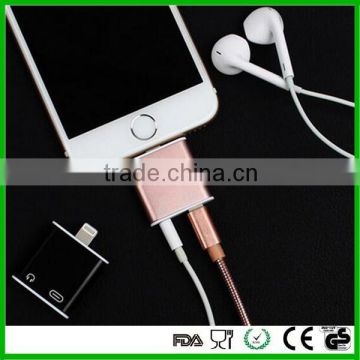 Top 50 2 in1 charger cable and earphone adapter 8 pin to 3.5mm earphone adapter for iphone 7