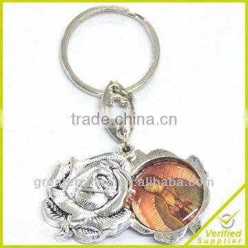 Religious zinc alloy custom metal keychain with photo