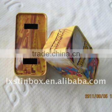 rectangular shape size:100*75*50mm candy or cookie metal tin box