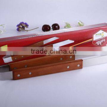High Quality Wooden Handle HB-69015 Bbq Grill Tool Set Stainless Steel BBQ Tool Set Hot Sale 4 Pieces BBQ Tool Set Grill