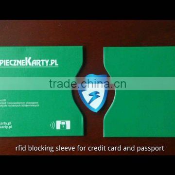 RFID Blocking Sleeves For Smart Card Credit Card