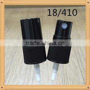 18 410 screw Fancy Black Cosmetic Plastic Spray Pump/Water Mist Sprayer /fine mist sprayer with cap
