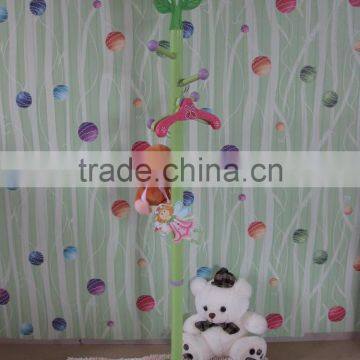 Creative Color Cartoons Children Solid Wood Coat Racks and Lovely Floor Hanging Clothes Bag Coat Rack photo-2