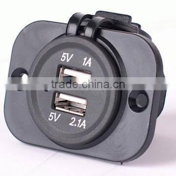 Car Waterproof Dual USB Socket With Mounting Panel photo-2