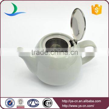 China Supplier Grey Ceramic Teapots Wholesale With Infuser Basket photo-2