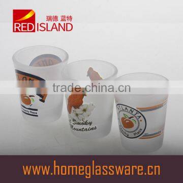 50ml shot glass frosted cup with customized decal printing