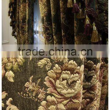 Antique French Style Living Room Pleat Blackout Curtains With Attached Valance photo-3