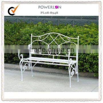 Wrought iron patio garden bench