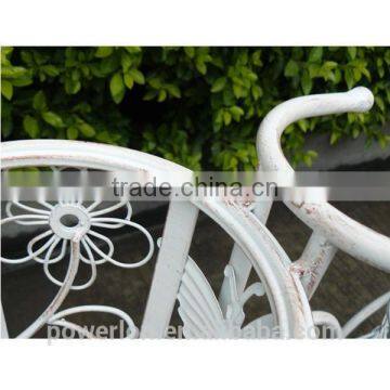 POWERLON Anti White Metal Bicycle Flower Plant Stand 2 Pots Vintage Style photo-4