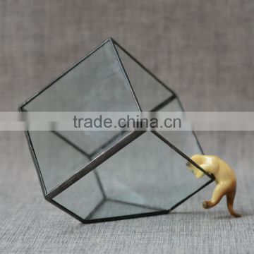 Indoor decorative plant geometric glass errarium for plant holder