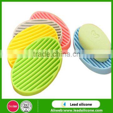 Silicone Oval Shape Shower Soap Saver Dish Holder